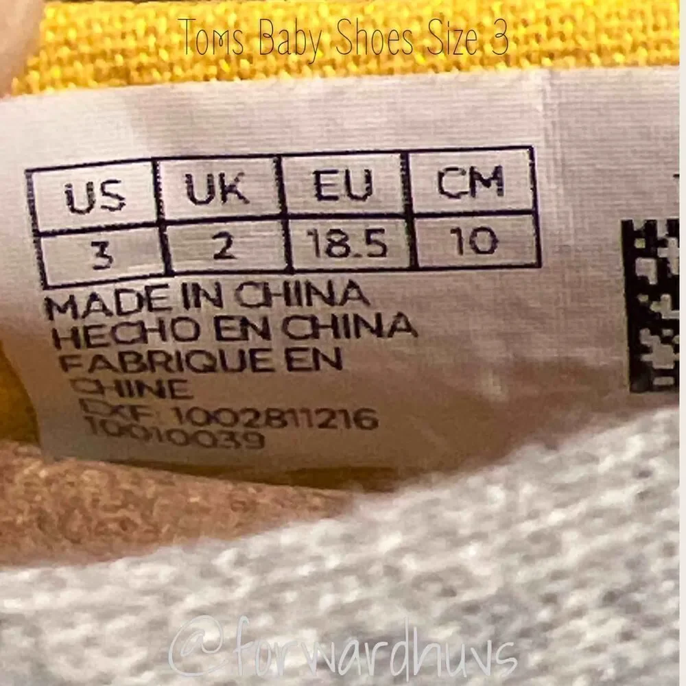 Toms Gray Baby Shoes with Yellow Sunshine - Size 3